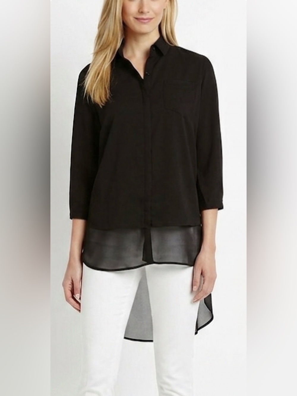 PRIVE BLOUSE, SIZE XL, BLACK